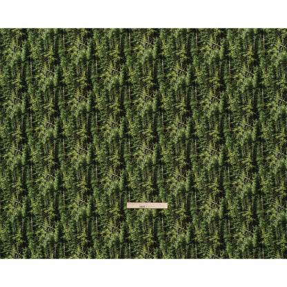 Printed Quilting Cotton by Northcott Studio - Mid Green Evergreen Trees - Naturescapes Collection Full