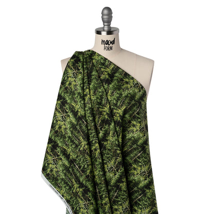 Printed Quilting Cotton by Northcott Studio - Mid Green Evergreen Trees - Naturescapes Collection Drape