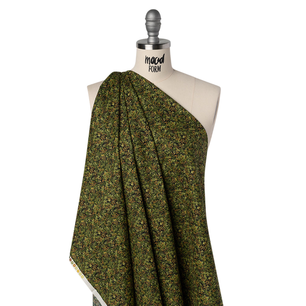Printed Quilting Cotton by Northcott Studio - Olive Green Cedar - Naturescapes Collection - Drape