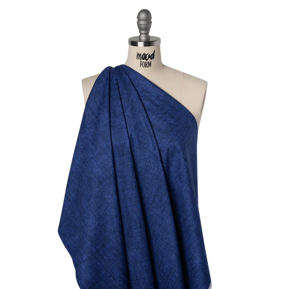 Printed Quilting Cotton by Northcott Studio - Navy Canvas Textured - Linen Basics Collection Drape