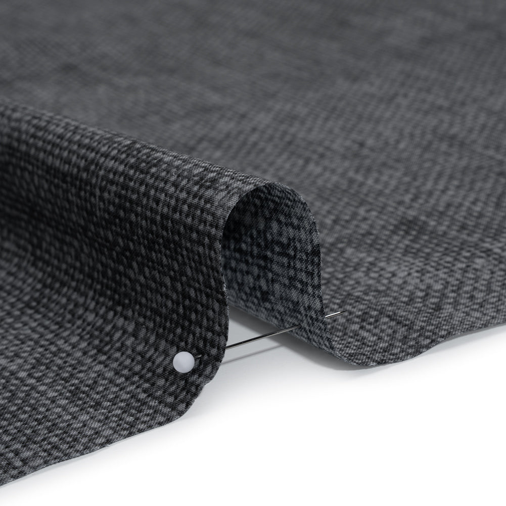 Printed Quilting Cotton by Northcott Studio - Charcoal Canvas Textured - Linen Basics Collection - Detail