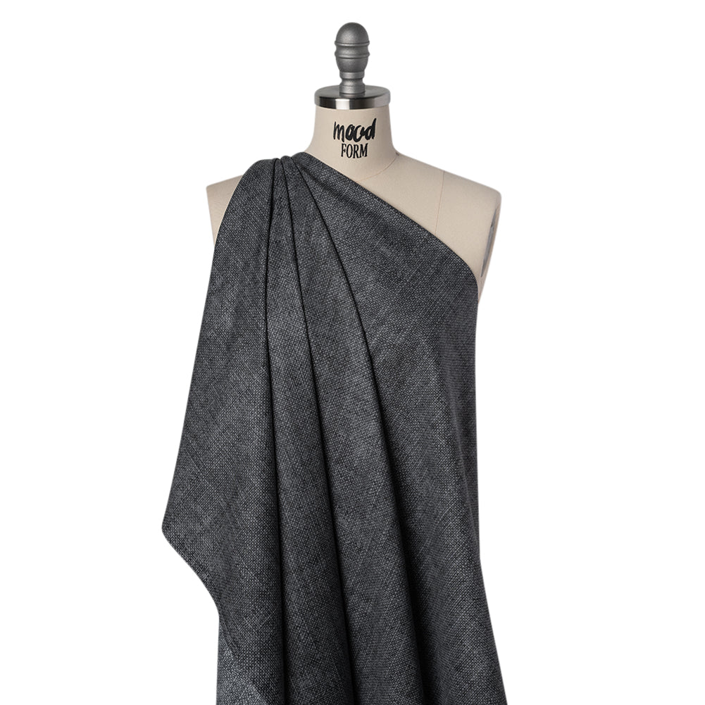 Printed Quilting Cotton by Northcott Studio - Charcoal Canvas Textured - Linen Basics Collection - Drape
