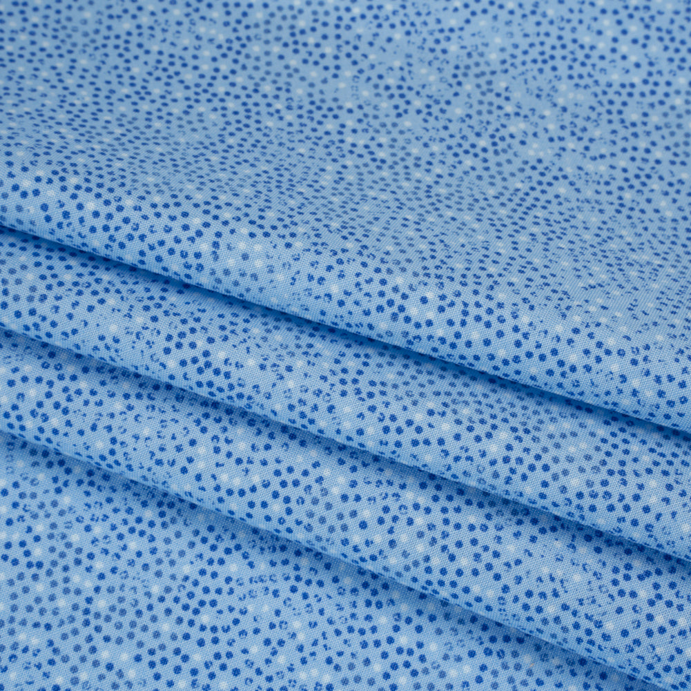Printed Quilting Cotton by Patrick Lose for Northcott - Lapis Ditsy Dots - Tonal Trios Collection - Folded