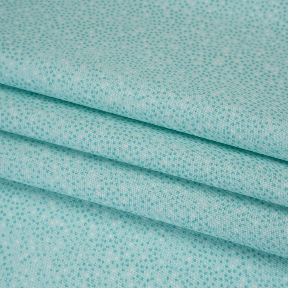 Printed Quilting Cotton by Patrick Lose for Northcott - Aquamarine Ditsy Dots - Tonal Trios Collection Folded