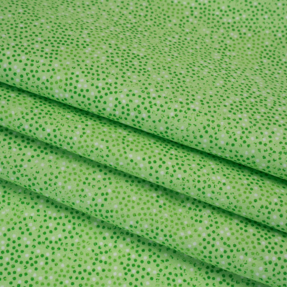 Printed Quilting Cotton by Patrick Lose for Northcott - Emerald Ditsy Dots - Tonal Trios Collection - Folded