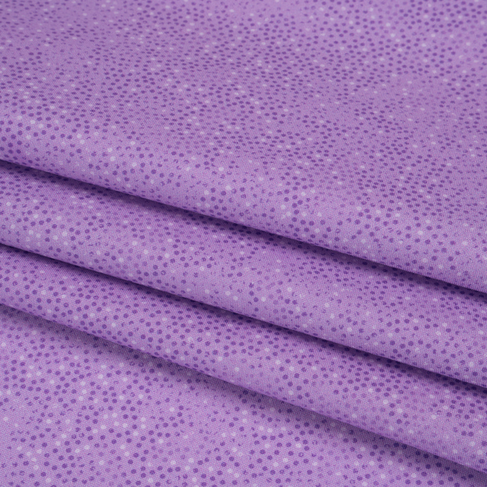 Printed Quilting Cotton by Patrick Lose for Northcott - Amethyst Ditsy Dots - Tonal Trios Collection - Folded