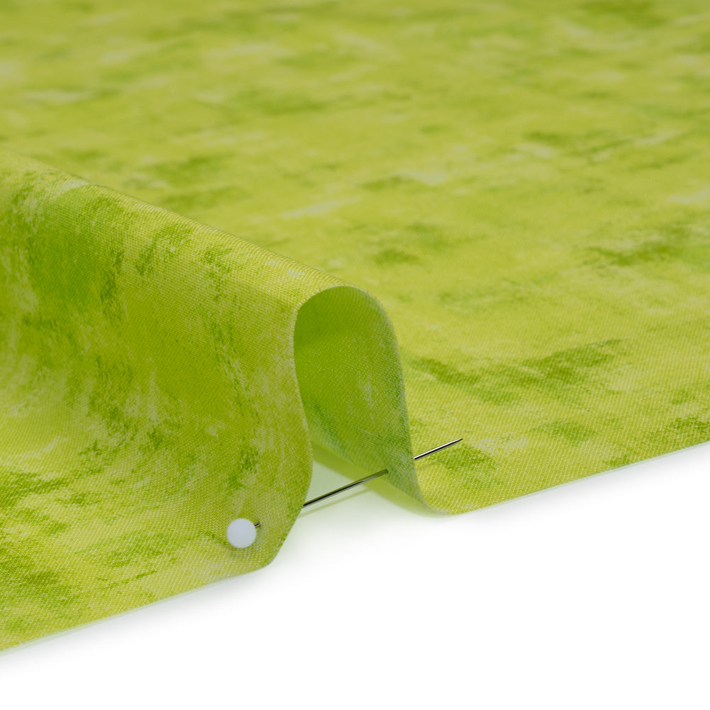 Printed Quilting Cotton by Patrick Lose for Northcott - Lime Twist Jazzy Painted Texture - Tonal Trios Collection - Detail