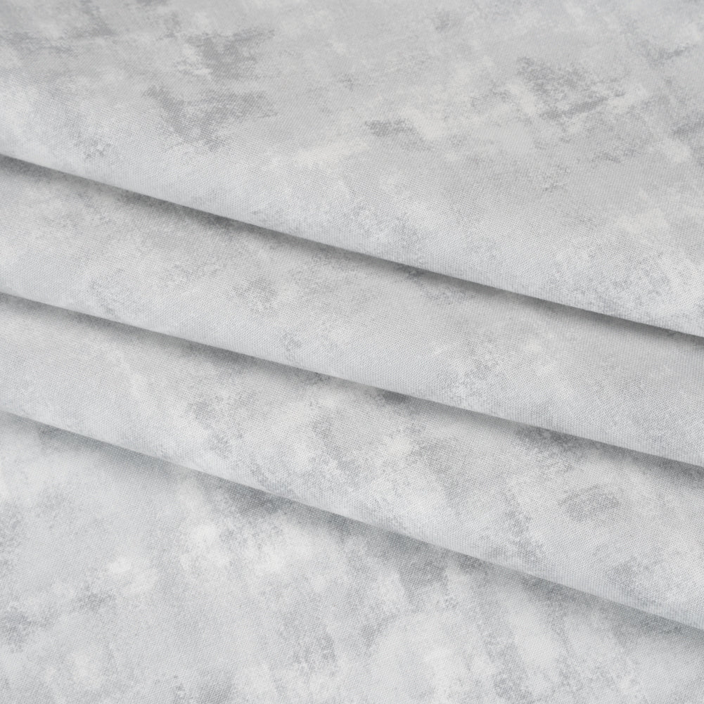 Printed Quilting Cotton by Patrick Lose for Northcott - Pearly White Jazzy Painted Texture - Tonal Trios Collection Folded
