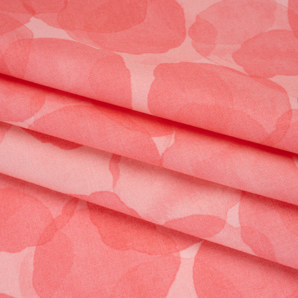Printed Quilting Cotton by Patrick Lose for Northcott - Pink Lemonade Juicy Watercolor Circles - Tonal Trios Collection - Folded