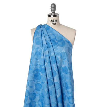 Printed Quilting Cotton by Patrick Lose for Northcott - Blue Curac?ao Juicy Watercolor Circles - Tonal Trios Collection Drape