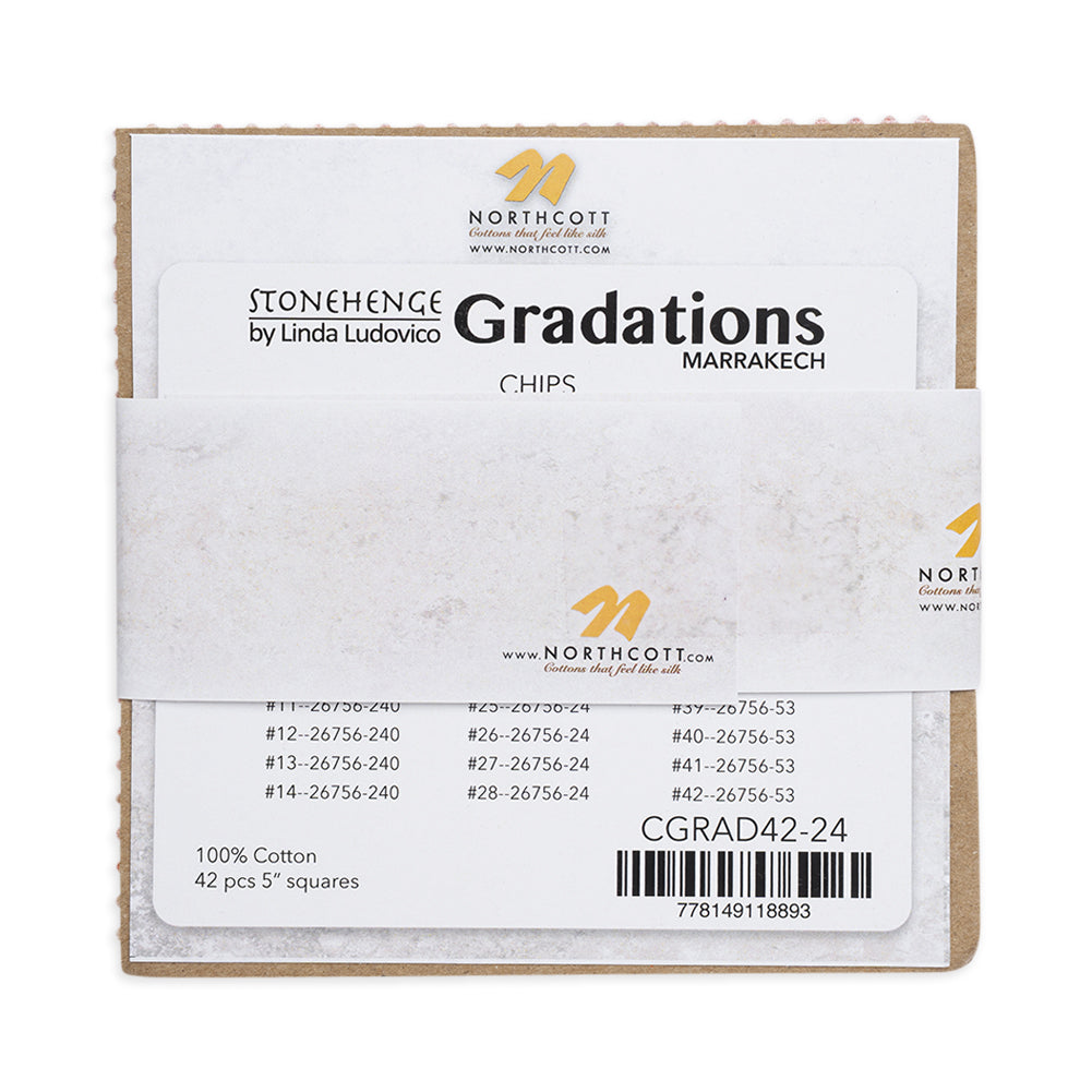 Stonehenge Quilting Cotton Quilting Cotton Chips 5" Square Precuts - Marrakech - Gradations II Collection - Detail