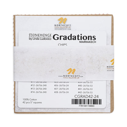 Stonehenge Quilting Cotton Quilting Cotton Chips 5" Square Precuts - Marrakech - Gradations II Collection