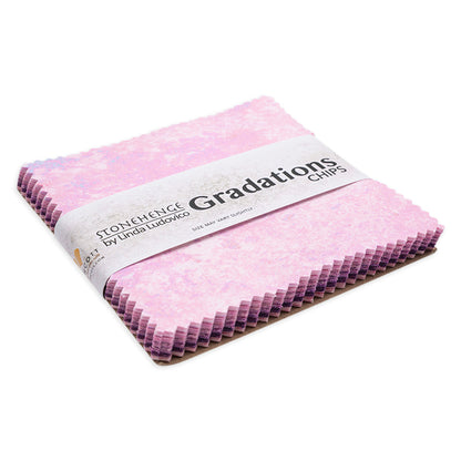 Stonehenge Quilting Cotton Chips 5" Square Precuts - Muse - Gradations II Collection Folded