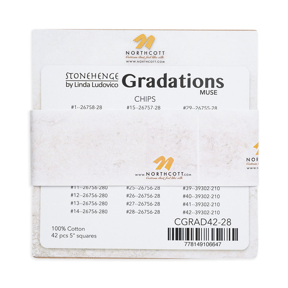 Stonehenge Quilting Cotton Chips 5" Square Precuts - Muse - Gradations II Collection Detail