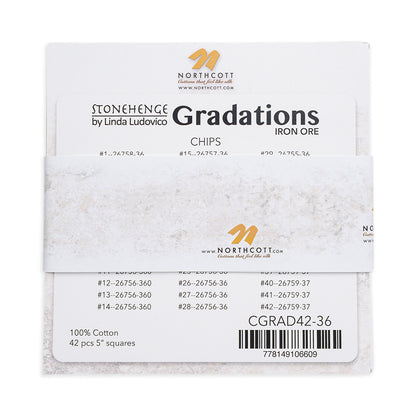 Stonehenge Quilting Cotton Chips 5" Square Precuts - Iron Ore - Gradations II Collection Detail