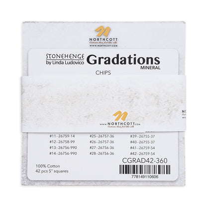 Stonehenge Quilting Cotton Chips 5" Square Precuts - Mineral - Gradations II Collection