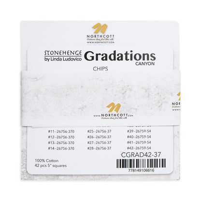 Stonehenge Quilting Cotton Chips 5" Square Precuts - Canyon - Gradations II Collection