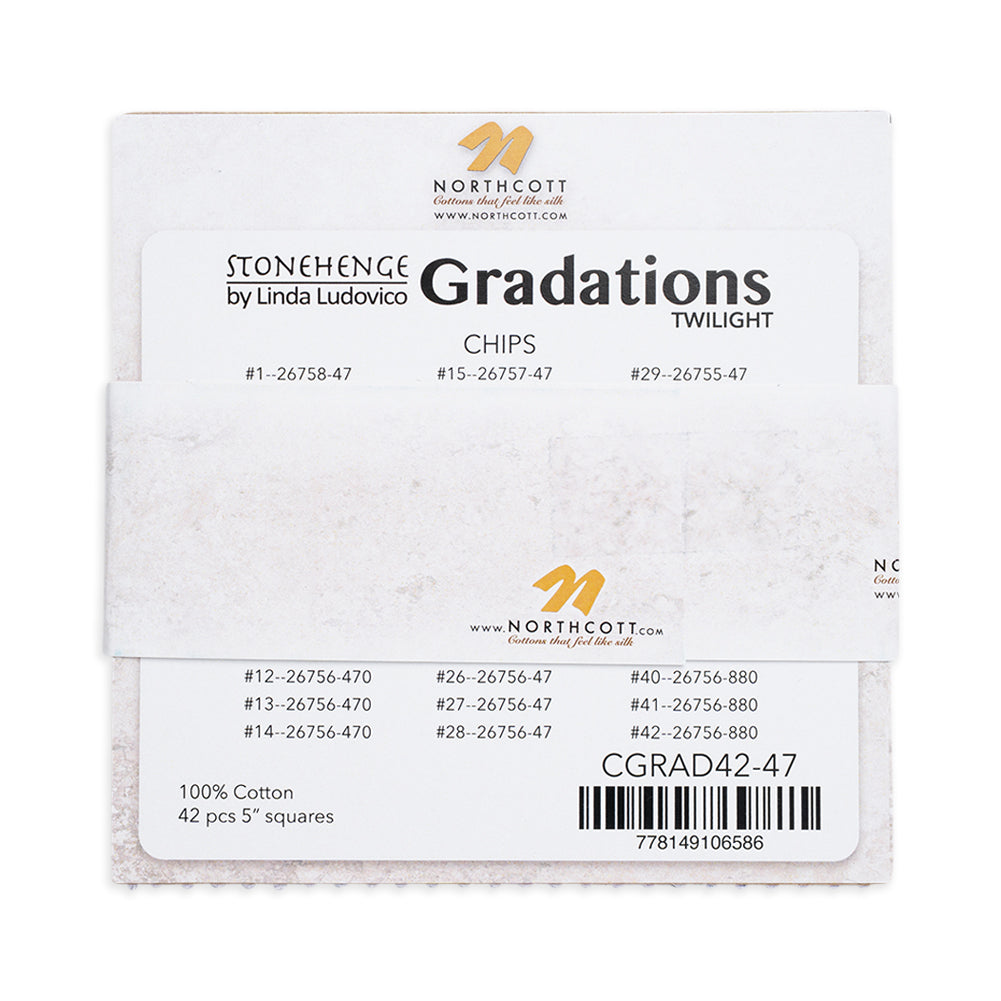 Stonehenge Quilting Cotton Chips 5" Square Precuts - Twilight - Gradations II Collection - Detail