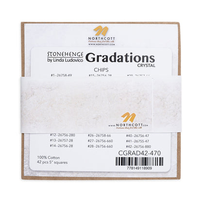 Stonehenge Quilting Cotton Chips 5" Square Precuts - Crystal - Gradations II Collection Detail