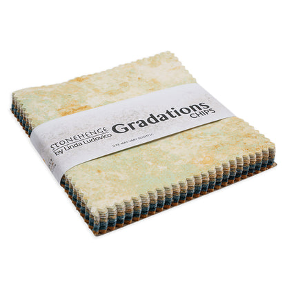Stonehenge Quilting Cotton Chips 5" Square Precuts - Oxidized Copper - Gradations II Collection