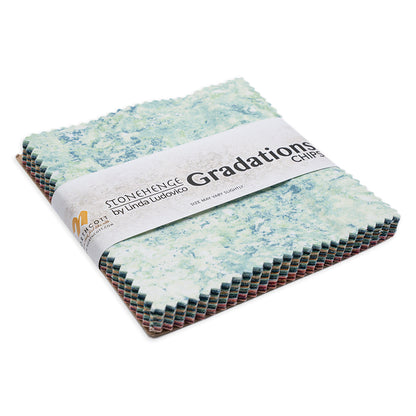 Stonehenge Quilting Cotton Chips 5" Square Precuts - Gemstone - Gradations II Collection Folded