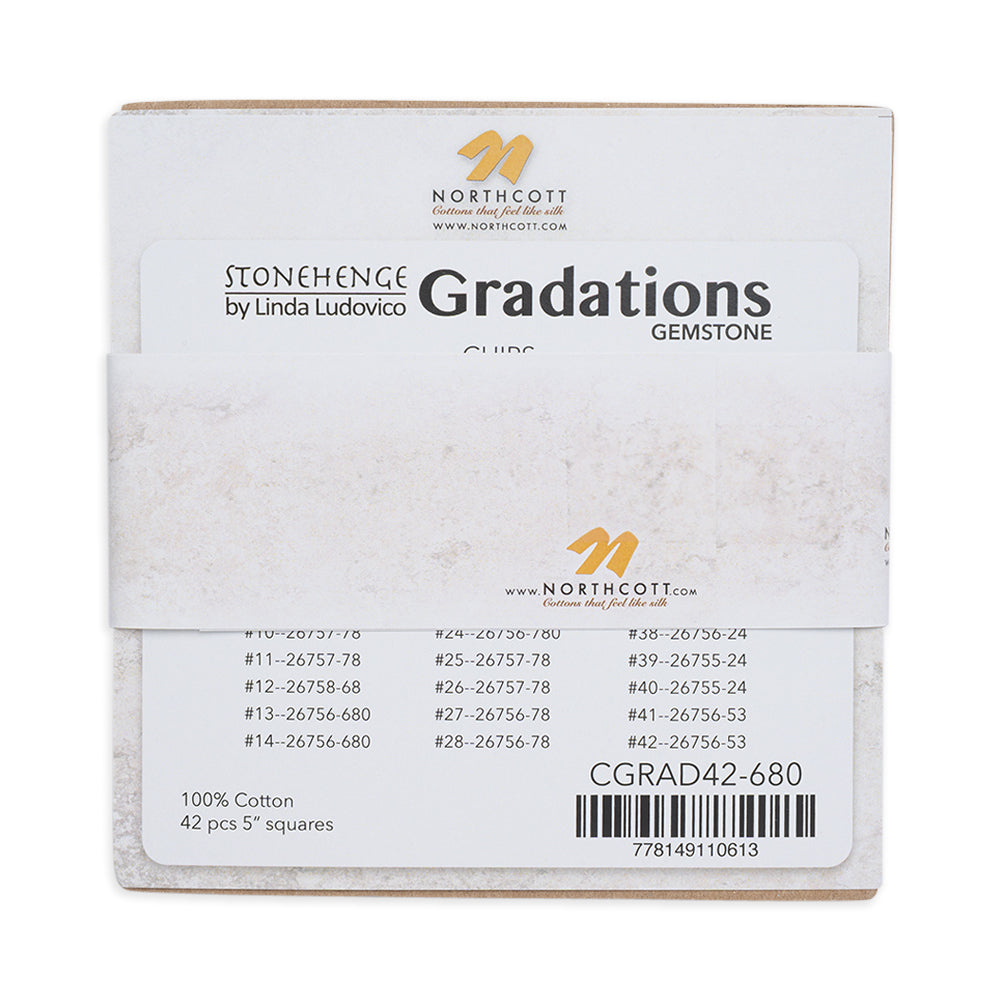 Stonehenge Quilting Cotton Chips 5" Square Precuts - Gemstone - Gradations II Collection Detail