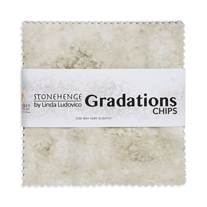 Stonehenge Quilting Cotton Chips 5" Square Precuts - Slate - Gradations II Collection
