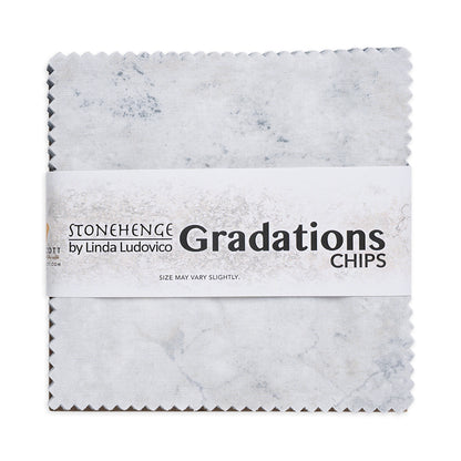 Stonehenge Quilting Cotton Chips 5" Square Precuts - Graphite - Gradations II Collection