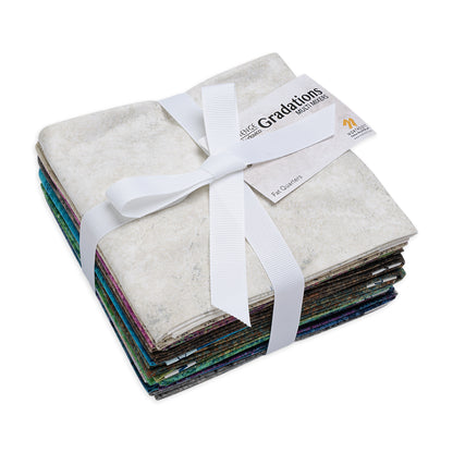 Stonehenge Quilting Cotton Fat Quarter Bundle Precuts - Multi Color 14pc - Multi Mixers Collection Folded