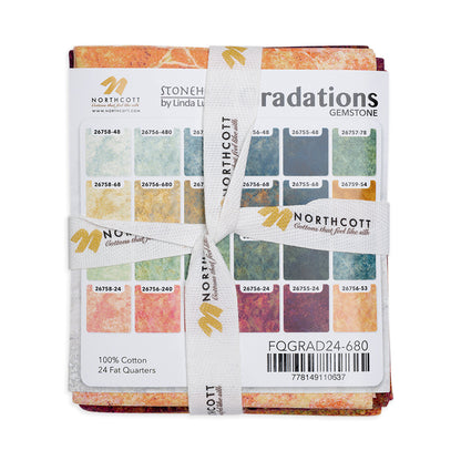 Stonehenge Quilting Cotton Fat Quarter Bundle Precuts - Gemstone 24pc - Multi Mixers Collection Detail