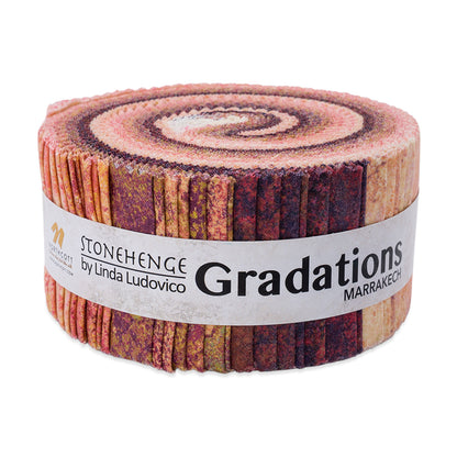 Stonehenge Quilting Cotton Strip Roll 2.5" Strip Precuts - Marrakech - Gradations II Collection