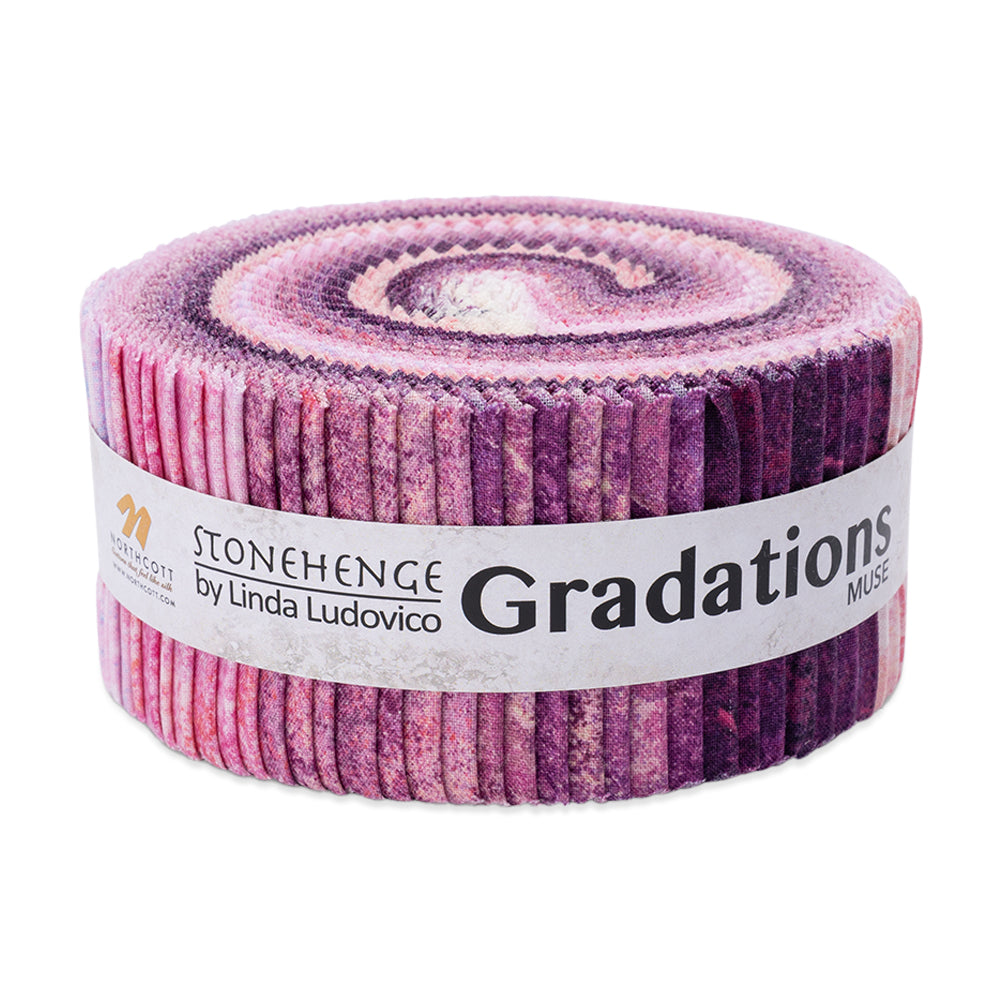 Stonehenge Quilting Cotton Strip Roll 2.5" Strip Precuts - Muse - Gradations II Collection