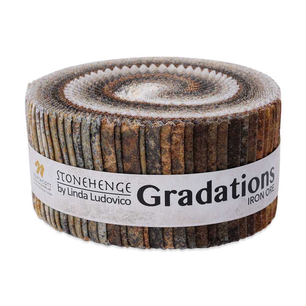 Stonehenge Quilting Cotton Strip Roll 2.5" Strip Precuts - Iron Ore - Gradations II Collection