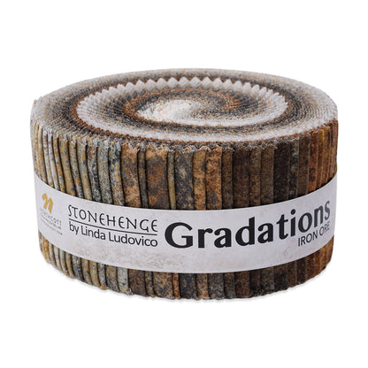 Stonehenge Quilting Cotton Strip Roll 2.5" Strip Precuts - Iron Ore - Gradations II Collection