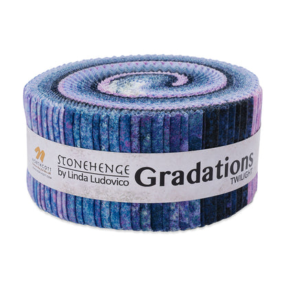 Stonehenge Quilting Cotton Strip Roll 2.5" Strip Precuts - Twilight - Gradations II Collection