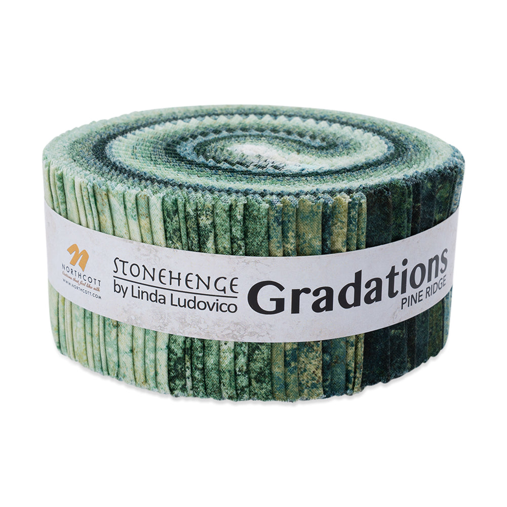 Stonehenge Quilting Cotton Strip Roll 2.5" Strip Precuts - Pine Ridge - Gradations II Collection