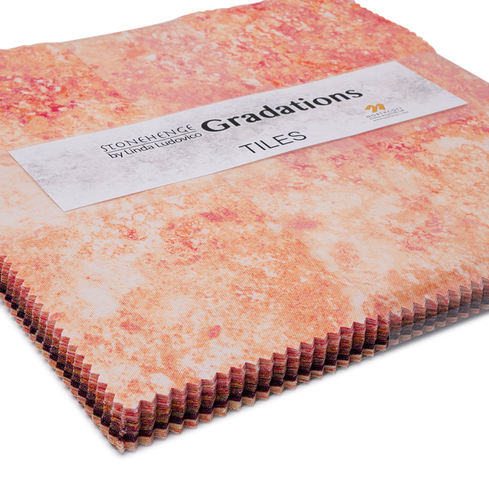 Stonehenge Quilting Cotton Tiles 10" Square Precuts - Marrakech - Gradations II Collection - Folded