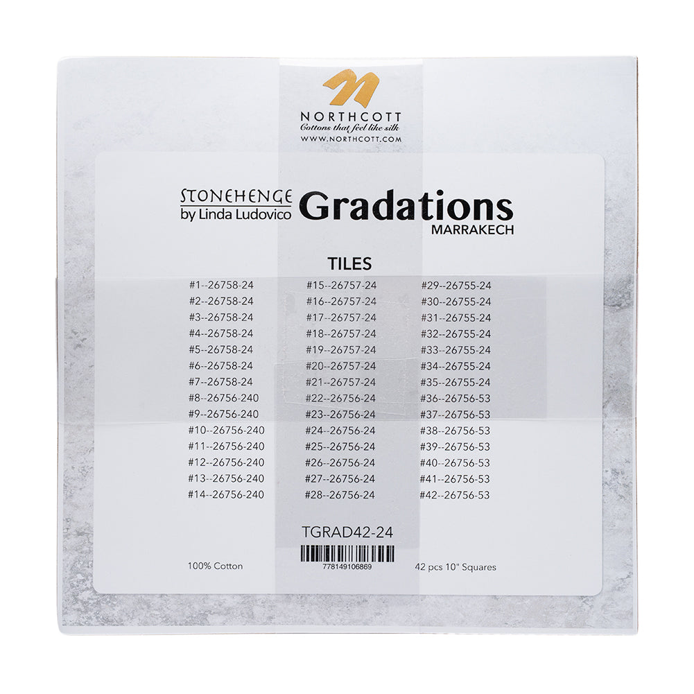 Stonehenge Quilting Cotton Tiles 10" Square Precuts - Marrakech - Gradations II Collection - Detail