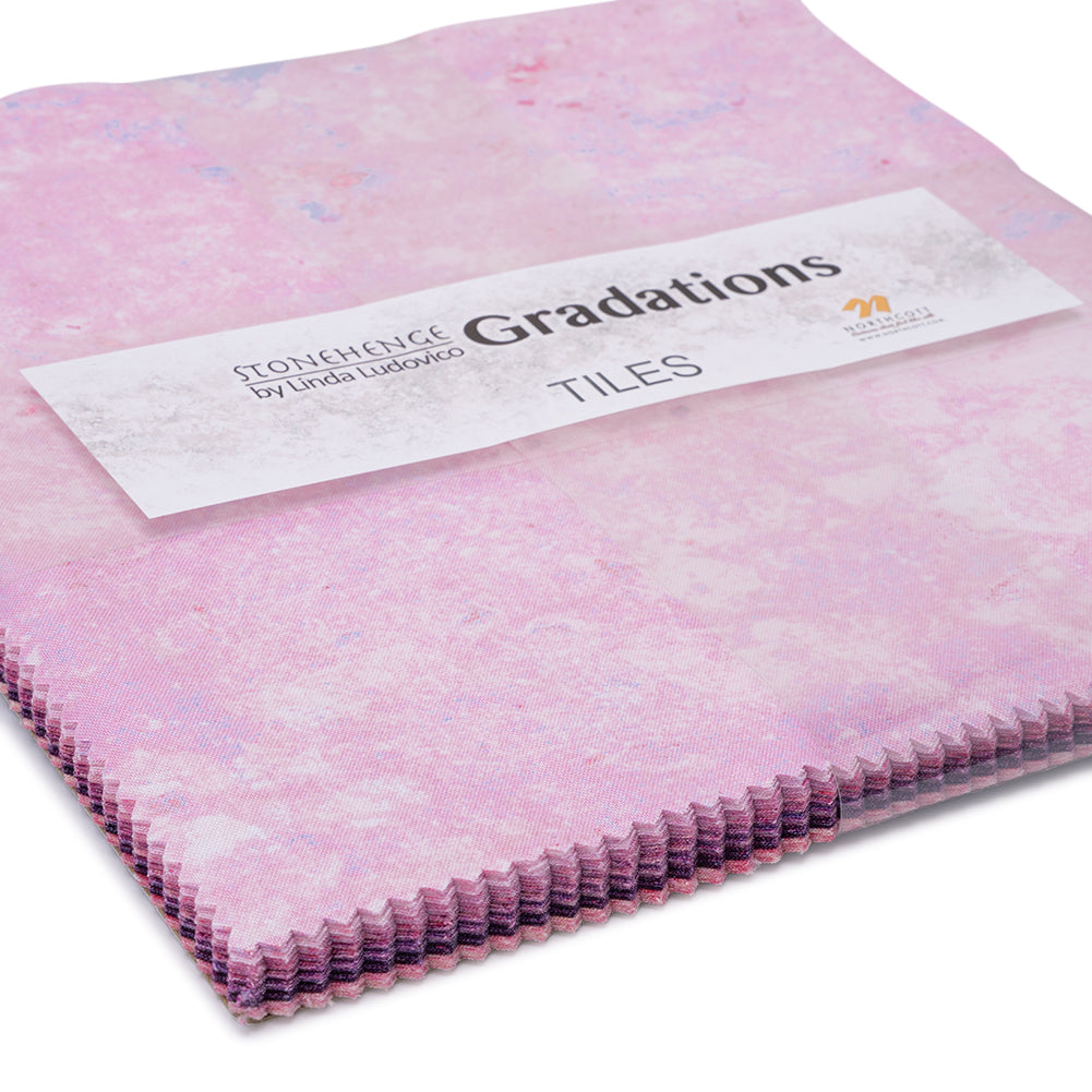 Stonehenge Quilting Cotton Tiles 10" Square Precuts - Muse - Gradations II Collection - Folded