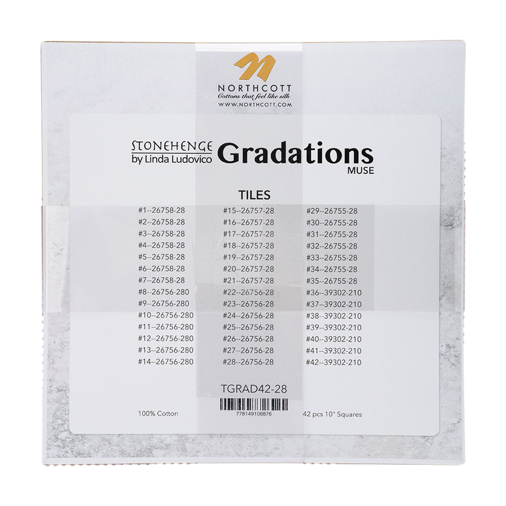 Stonehenge Quilting Cotton Tiles 10" Square Precuts - Muse - Gradations II Collection - Detail