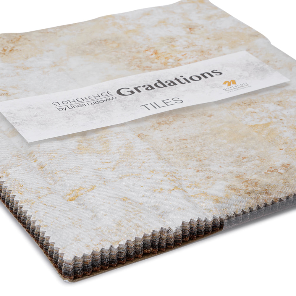 Stonehenge Quilting Cotton Tiles 10" Square Precuts - Iron Ore - Gradations II Collection - Folded