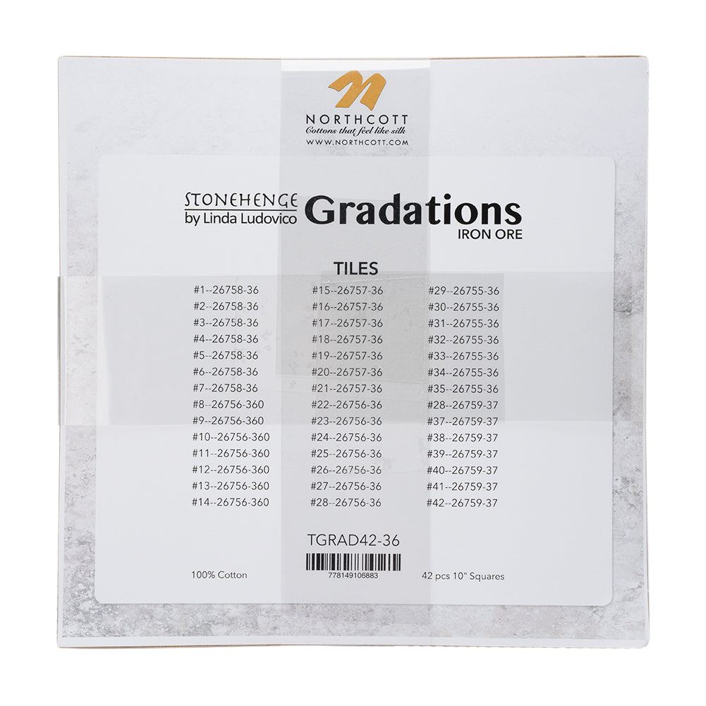 Stonehenge Quilting Cotton Tiles 10" Square Precuts - Iron Ore - Gradations II Collection - Detail