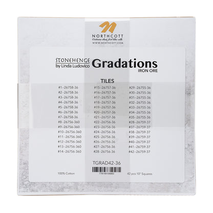 Stonehenge Quilting Cotton Tiles 10" Square Precuts - Iron Ore - Gradations II Collection