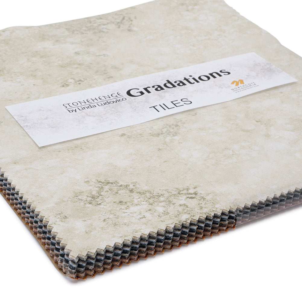 Stonehenge Quilting Cotton Tiles 10" Square Precuts - Mineral - Gradations II Collection Folded