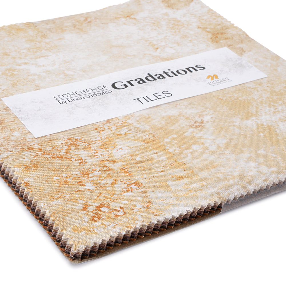 Stonehenge Quilting Cotton Tiles 10" Square Precuts - Canyon - Gradations II Collection Folded