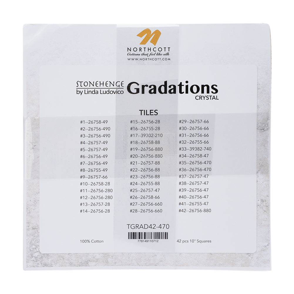 Stonehenge Quilting Cotton Tiles 10" Square Precuts - Crystal - Gradations II Collection - Detail