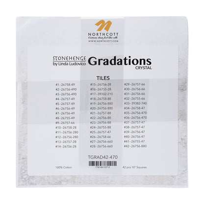 Stonehenge Quilting Cotton Tiles 10" Square Precuts - Crystal - Gradations II Collection