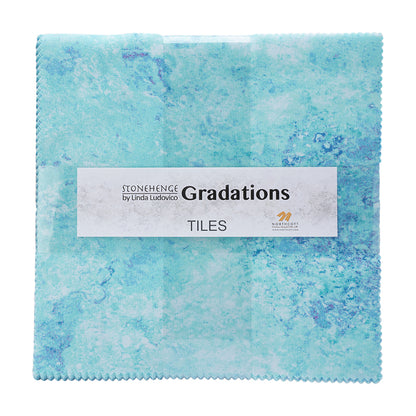 Stonehenge Quilting Cotton Tiles 10" Square Precuts - Midnight - Gradations II Collection