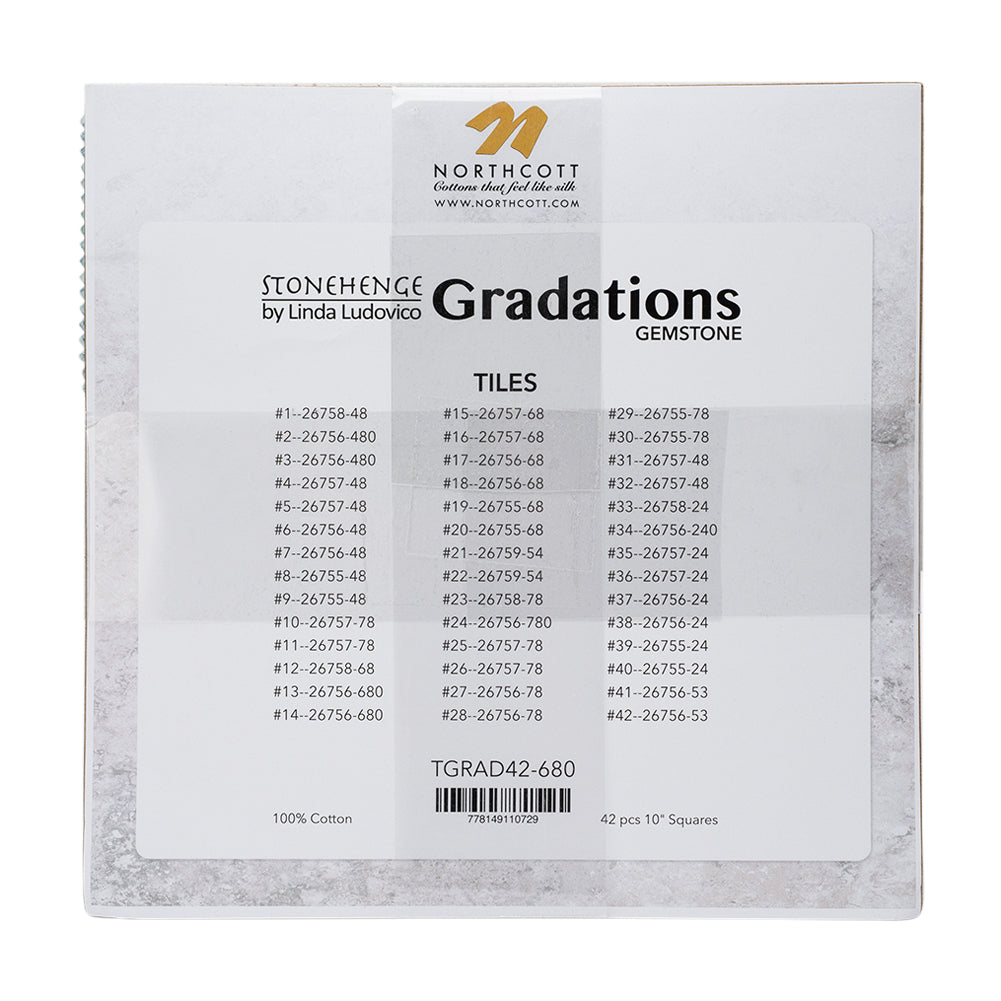 Stonehenge Quilting Cotton Tiles 10" Square Precuts - Gemstone - Gradations II Collection - Detail