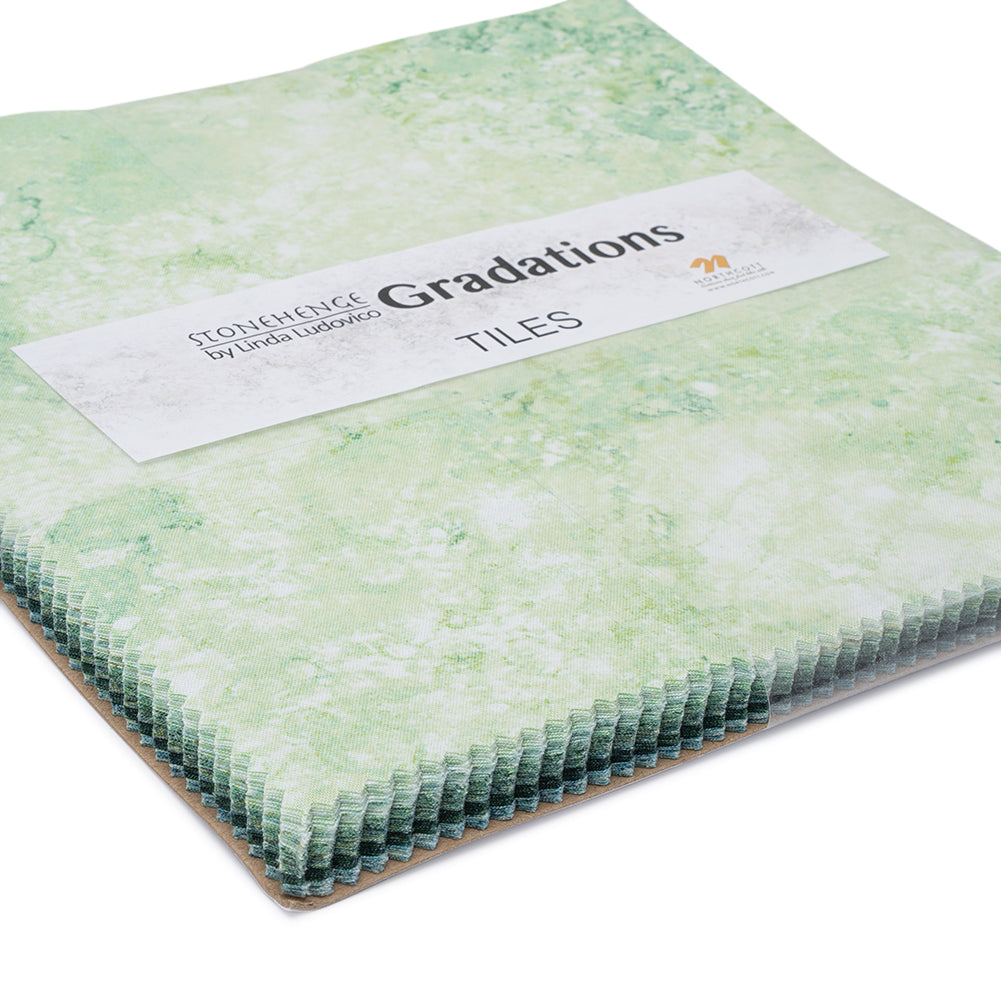 Stonehenge Quilting Cotton Tiles 10" Square Precuts - Pine Ridge - Gradations II Collection - Folded